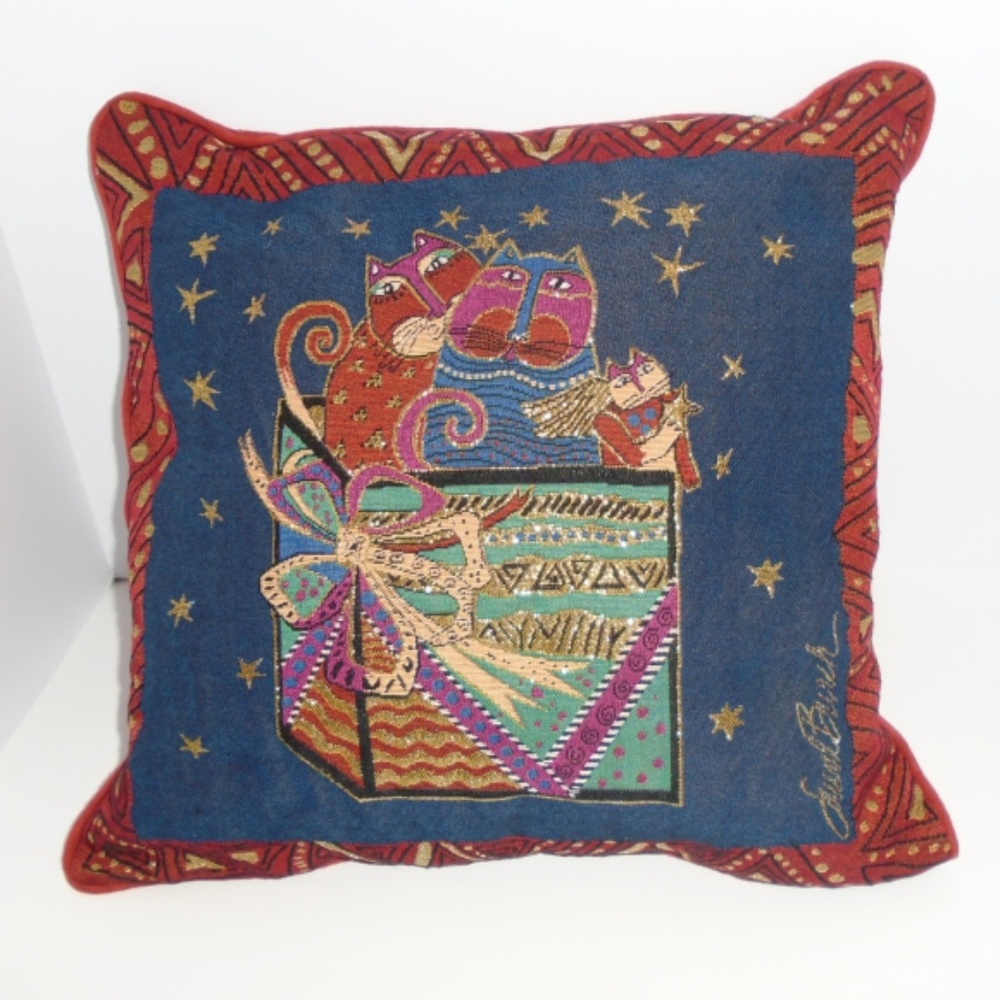 Laurel Burch Christmas Throw Pillow - NWOT